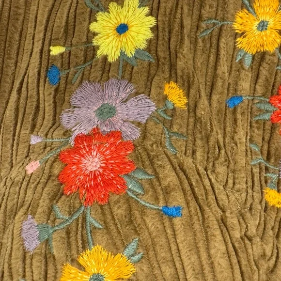 Danielle Guizio Brown Embroidered Floral Corset Top - Picture 4 of 5